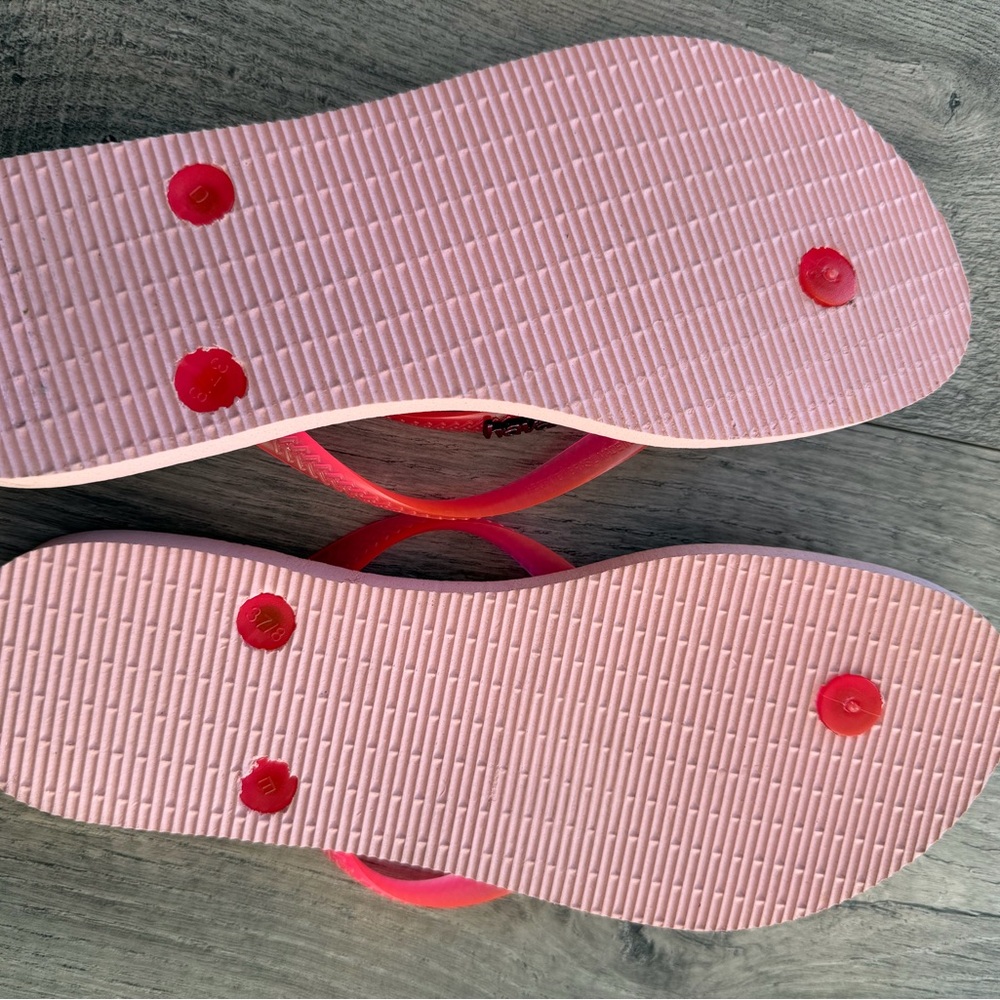 Havaianas Sunset Palm Tree Tropical Pink Flip Flops - Picture 3 of 3